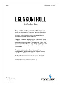 Egenkontroll Conclean Basic