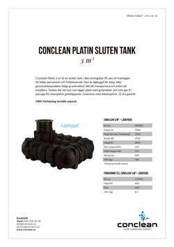 Conclean Platin Sluten tank 3 kubik