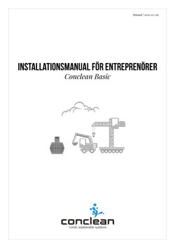 Installationsmanual för entreprenörer - Conclean Basic