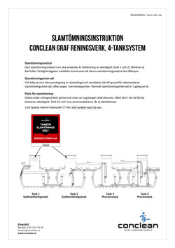 Slamtömningsinstruktion Conclean reningsverk 4-tanksystem